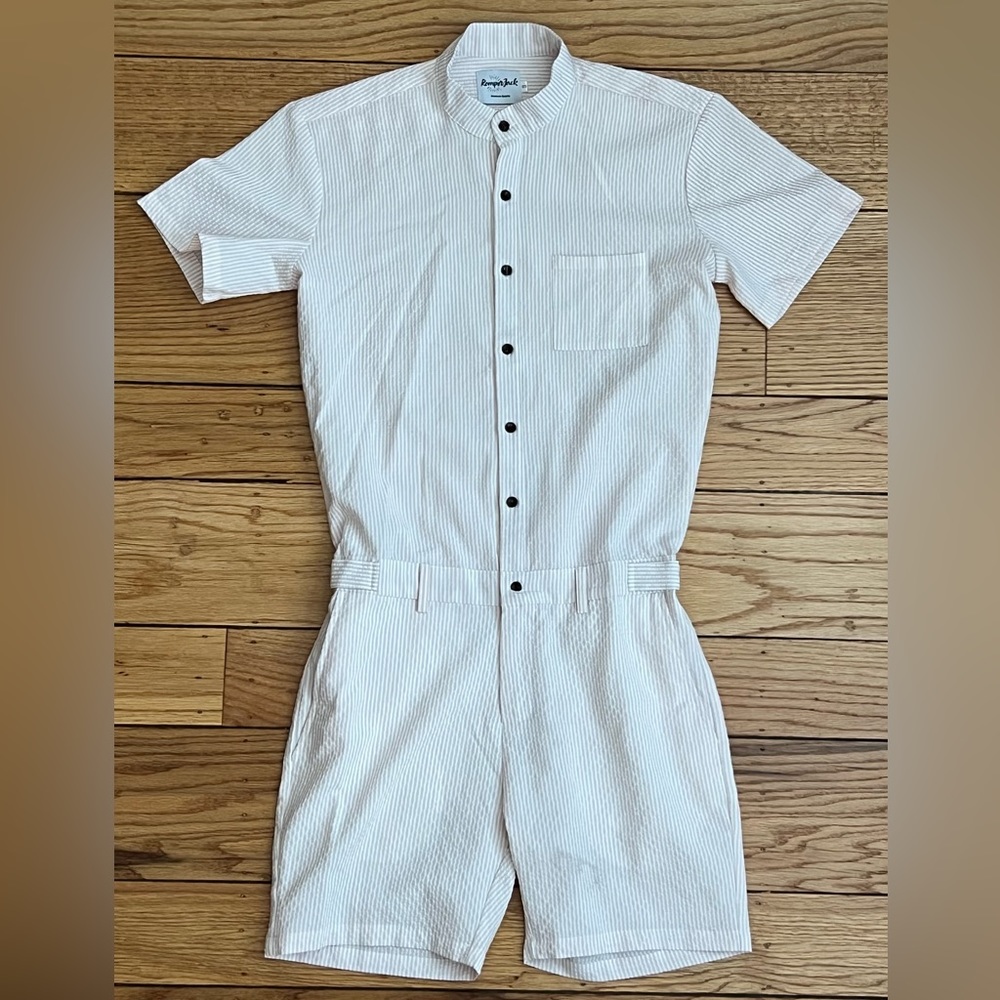 RomperJack Pink/White Pinstripe